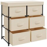 Ormarić za pohranu sa 6 ladica 55 x 29 x 55 cm krem čelični | shoptok.hr