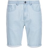 Ombre Men's denim shorts in delicate stripe - light blue | ePonuda.com
