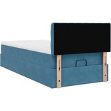 vidaXL Otomanski posteljni okvir z vzmetnicami siv 160x200 cm žamet | Shoptok.si