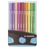 Stabilo Pen 68 ColorParade 20-delni komplet tankih flomastrov v zložljivi svetlo modri posodi | Shoptok.si