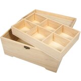 RAYHER Lesena škatla z notranjimi razdelki, 2 dela, 28x18x13,5cm, (20615106) | Shoptok.si