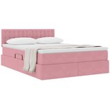  s od storage s uzglavljem Ružičasta 140 x 200 cm Baršun | shoptok.hr