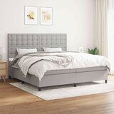  Box spring postelja z vzmetnico svetlo siva 200x200 cm blago, (20899968) Cene