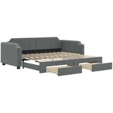  Dnevni krevet na razvlačenje tamnosivi 100 x 200 cm od tkanine | shoptok.hr