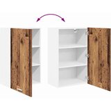 vidaXL Viseča omarica s polico Riga Staro les in bela 50 x 31 x 80 cm | Shoptok.si