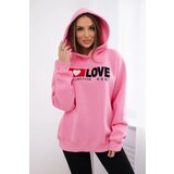Kesi Cotton insulated hoodie light pink Cijene
