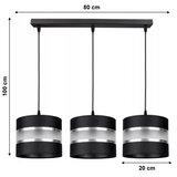  Luster na sajli CORAL 3xE27/60W/230V crni | Eponuda.com