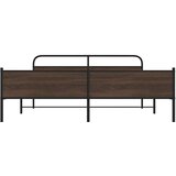 Metalni Kovinski posteljni okvir brez vzmetnice rjavi hrast 183x213 cm, (21611798) | Shoptok.si