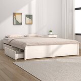 Maison Chic Posteljni okvir - Dvoposteljna postelja - Zakonska postelja s predali bel 200x200 cm-J5377, (21762969) | Shoptok.si