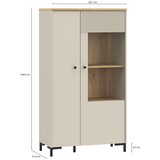 Hom`in VITRINA, barve hrasta, peščene barve | Shoptok.si