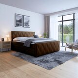 MID.YOU POSTELJA BOXSPRING 180 cm x 200 cm , les, kovina, tekstil rjava Cene