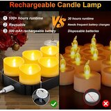 DAPHOMEU 12x polnilne LED čajne svečke z magnetno postajo | Shoptok.si