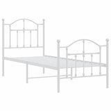 Metalni okvir kreveta uzglavlje i podnožje bijeli 75x190 cm | shoptok.hr