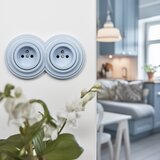 Kliklap - Dvostruka retro zidna utičnica za domaćinstvo sa okvirom 230 V plava | Eponuda.com