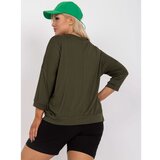Fashion Hunters Khaki cotton plus size blouse with Robert's pocket | shoptok.hr