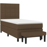 vidaXL Box spring postelja z vzmetnico temno rjav 90x190 cm | Shoptok.si