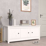 Ormarić za cipele bijeli 110 x 38 x 45 5 cm od masivne borovine | shoptok.hr