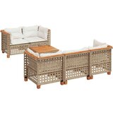 vidaXL 6-dijelni set vrtnih sofa s jastucima bež od poliratana | shoptok.hr