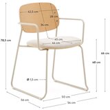 Kave Home Bež/v naravni barvi kovinski jedilni stol z nasloni za roke Meli – | Shoptok.si
