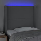  LED uzglavlje svjetlosivo 103 x 16 x 118/128 cm od tkanine | shoptok.hr