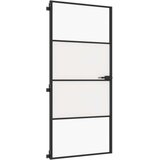 VidaXL Notranja vrata ozka črna 93x201,5 cm kaljeno steklo in aluminij Slike