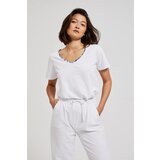 Moodo Women's T-shirt with decorated neckline - white | shoptok.hr