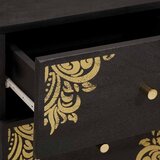  Noćni ormar s ladicama Crna 40 x 33 x 46 cm Čvrsto drvo manga | shoptok.hr