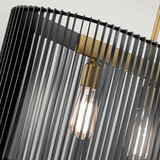 Quintiesse Kichler Linara Viseča stropna svetilka z žičnim okvirjem, črna in naravna medenina, (22098650) | Shoptok.si