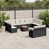  13-dijelni set vrtnih sofa s jastucima poliratan crni | shoptok.hr