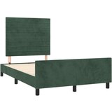  Posteljni okvir z vzglavjem temno zelen 120x200 cm žamet | Shoptok.si