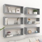 vidaXL Stenske police kockaste 6 kosov betonsko sive 60x15x23 cm Cene