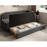 ELTAP Siva žametna raztegljiva/s prostorom za shranjevanje sedežna garnitura desni kot 223 cm Fabillo – | Shoptok.si