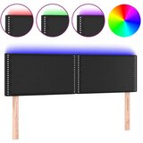  Posteljno vzglavje črno 144x5x78/88 cm umetno usnje, (20737083) | Shoptok.si