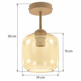 Brilagi LED plafonski luster R GLASS 1xE27/60W/230V prečnik 14 cm bež/zadimljeno bež | Eponuda.com