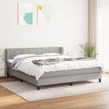 The Living Store Box spring postelja z vzmetnico svetlo siva 180x200 cm blago - Box Spring Postelja, (21517874) | Shoptok.si