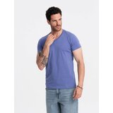 Ombre BASIC men's cotton classic tee with v-neck - purple | Shoptok.si