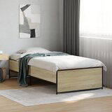 Maison Chic Posteljni okvir - Enojna postelja - Postelja za odrasle sonoma hrast 75x190 cm inženirski les in kovina-J15417, (21762935) | Shoptok.si