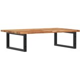 Zidna polica za umivaonik od čelika i masivnog bagremovog drva Smeđa 100 x 50 x 2 cm | Shoptok.si
