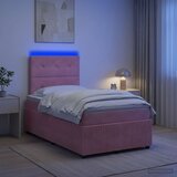  LED okvir za krevet s madracem Ružičasta 120 x 200 cm Baršun | shoptok.hr