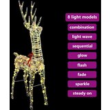 vidaXL 3D jelen Toplo bela 128 cm PET | Shoptok.si