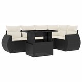  6-dijelni set vrtnih sofa s jastucima crni od poliratana Crna 100 x 55 x 73 cm | Shoptok.si