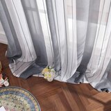 MIULEE 2x 245 × 140 cm Polprosojne črtaste zavese z rinkami | Shoptok.si