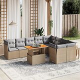 vidaXL 10-dijelni set vrtnih sofa s jastucima bež od poliratana | shoptok.hr