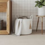  Košara za pohranu bijela Ø40x35 cm pamučna | Shoptok.si