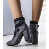 Gemre Black Glitter Ankle Boots Orlando | shoptok.hr