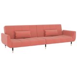  The Living Store Raztegljiv kavč dvosed z blazinama roza žamet - Raztegljiv Kavč, (21454962) | Shoptok.si