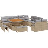  Vrtna sedežna garnitura z blazino 13 pcs Bež in svetlo siva - - Bež - 113.9 - 100 x 100 x 71 cm - | Shoptok.si