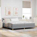 vidaXL Krevet s okvirnom oprugom s madracem svijetlosiva 200x200 cm Tkanina Cijene