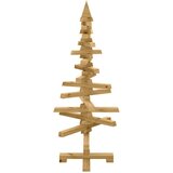 vidaXL Leseno božično drevo z stojalom Rjava 90 cm Trdna borovina | Shoptok.si