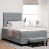 vidaXL Krevet s kutijom s madracem i klupom Lagana siva 120x190 cm Tkanina | shoptok.hr